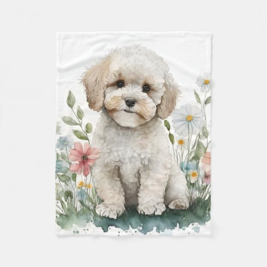 Couverture Polaire Chiot Caniche Adorable (Devant)