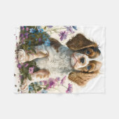 Couverture Polaire Chiot Cavalier Spaniel Adorable (Devant (Horizontal))