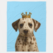 Couverture Polaire Chiot dalmate en Couronne or mignonne (Devant)