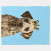 Couverture Polaire Chiot dalmate en Couronne or mignonne (Devant (Horizontal))