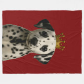 Couverture Polaire Chiot dalmate en Couronne or mignonne (Devant (Horizontal))