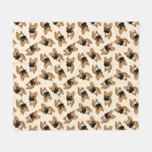 Couverture Polaire Chiot de Frenchie de faon (Devant (Horizontal))