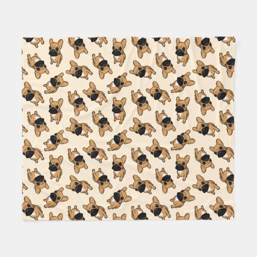 Couverture Polaire Chiot de Frenchie de faon (Devant (Horizontal))
