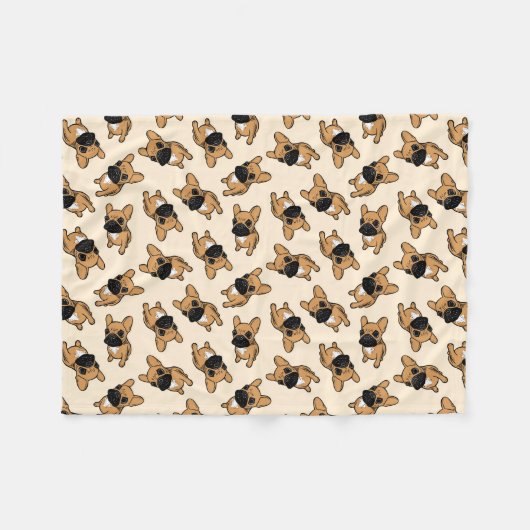Couverture Polaire Chiot de Frenchie de faon (Devant (Horizontal))