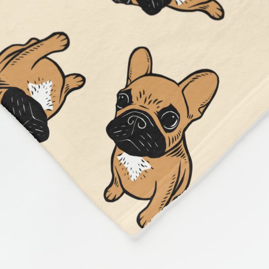 Couverture Polaire Chiot de Frenchie de faon (Coin)