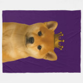 Couverture Polaire Chiot de Shiba Inu en Couronne Or (Devant (Horizontal))