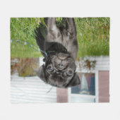 Couverture Polaire Chiot en carlin noir (Devant (Horizontal))
