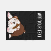 Couverture Polaire Chiot espiègle de bouledogue de chiot de tuf (Devant (Horizontal))