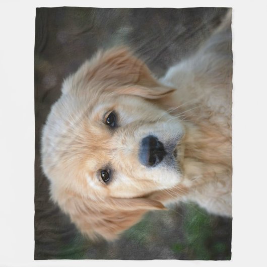 Couverture Polaire Chiot Golden Retriever (Devant)