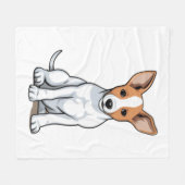 Couverture Polaire Chiot Kawaii Basenji (Devant (Horizontal))