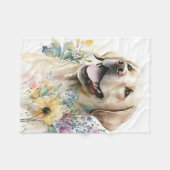 Couverture Polaire Chiot Labrador doré adorable (Devant (Horizontal))