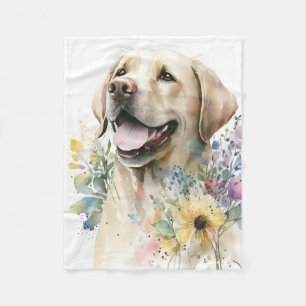 Couverture Polaire Chiot Labrador doré adorable