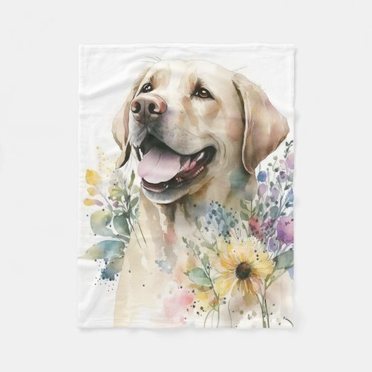 Couverture Polaire Chiot Labrador doré adorable (Devant)