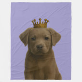 Couverture Polaire Chiot Labrador en argent dans Gold Crown Cute (Devant)