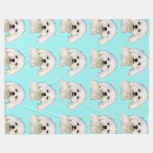 Couverture Polaire Chiot maltais (Devant (Horizontal))