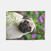 Couverture Polaire Chiot mignon de carlin de faon (Devant (Horizontal))