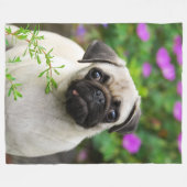 Couverture Polaire Chiot mignon de carlin de faon, mou (Devant (Horizontal))