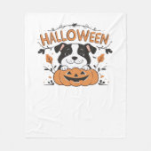 Couverture Polaire Chiot mignon en Citrouille - Illustration de chien (Devant)