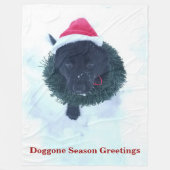 Couverture Polaire Chiot noir allemand dans une couronne (Devant)