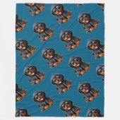 Couverture Polaire Chiot Rottweiler en Sweatshirt à capuchon (Devant)