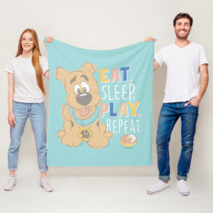 Couverture Polaire Chiot Scooby-Doo "Mange, Dors, Joue, Répète"