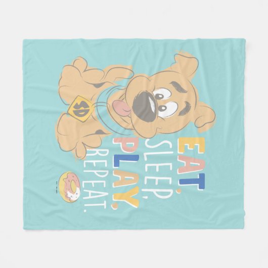 Couverture Polaire Chiot Scooby-Doo "Mange, Dors, Joue, Répète" (Devant (Horizontal))