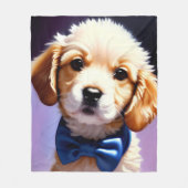 Couverture Polaire Chiot souple adorable avec jolie Cravate de Bow bl (Devant)
