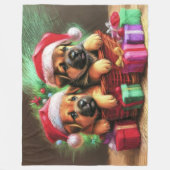 Couverture Polaire Chiots de Noël Dur Pastel (Devant)