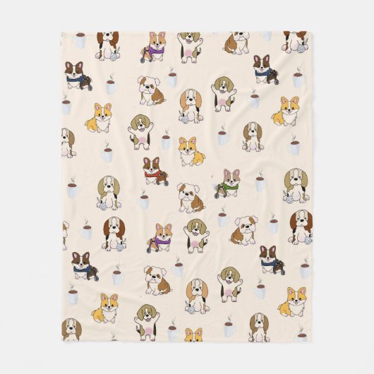 Couverture Polaire Chiots mignons (Devant)