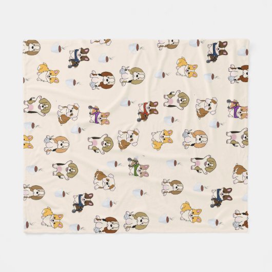 Couverture Polaire Chiots mignons (Devant (Horizontal))