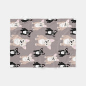 Couverture Polaire Chiots mignons de bouledogue français (Devant (Horizontal))