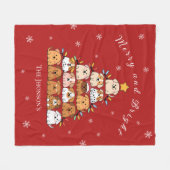 Couverture Polaire Chiots mignons personnalisés amoureux des chiens d (Devant (Horizontal))