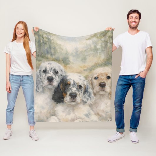 Couverture Polaire Chiots Setter Anglais (En situation)