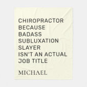 Couverture Polaire Chiropraticien Parce Que Subluxe Couche Personnali (Devant)
