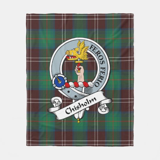 Couverture Polaire Chisholm Chasse Ancien Clan Badge Tartan Plaid (Devant)