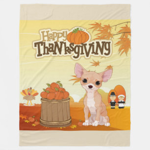 Couverture Polaire Chiwawa de bon thanksgiving
