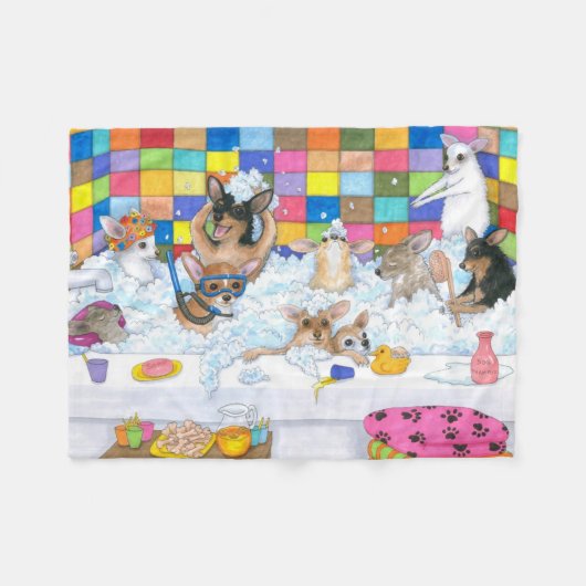 Couverture Polaire Chiwawa drôle du chien 121 à Bath (Devant (Horizontal))