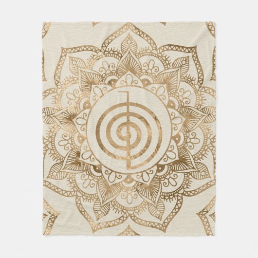 Couverture Polaire Cho Ku Rei - pastel gold lotus mandala (Devant)