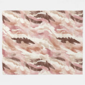 Couverture Polaire Chocolat à crème rose Brown Abstrait (Devant (Horizontal))
