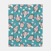 Couverture Polaire Chocolat chaud chocolat chaud hiver rose turquoise (Devant)