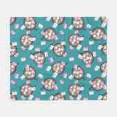 Couverture Polaire Chocolat chaud chocolat chaud hiver rose turquoise (Devant (Horizontal))