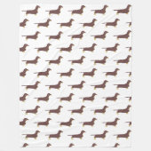 Couverture Polaire chocolat dachshund et silhouette tan (Devant)