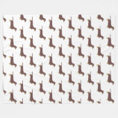 Couverture Polaire chocolat dachshund et silhouette tan (Devant (Horizontal))