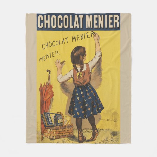 Couverture Polaire Chocolat Menier Petite fille Mur écriture (Devant)
