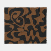 Couverture Polaire Chocolat neutre foncé Brown et Motif noir (Devant (Horizontal))