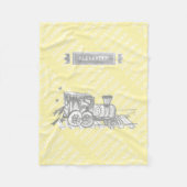Couverture Polaire Choo Choo Train Jaune Gris Blanc Flèche Motif (Devant)