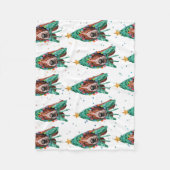 Couverture Polaire Chou Basset Hound Chien Motif Noël (Devant)