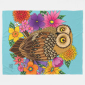 Couverture Polaire Chouette à fleurs (Devant (Horizontal))