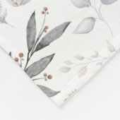 Couverture Polaire Chouette aquarelle Motif d'hiver de Noël (Coin)
