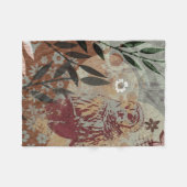 Couverture Polaire Chouette barrée Nature Coeur Feuilles Fleurs Tapis (Devant (Horizontal))
